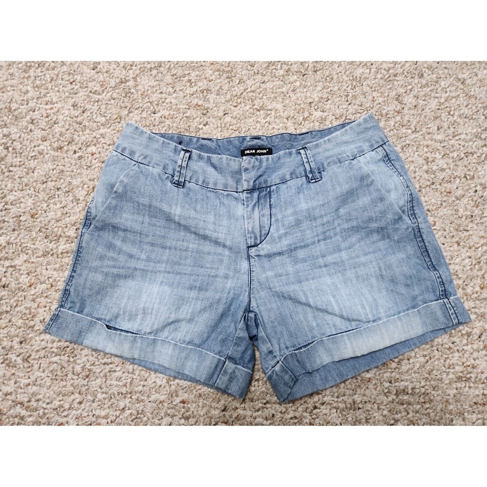 Dear John Denim Cuffed Jean Shorts Womens 27 Faded Blue Boyfriend DJSS7007FBU